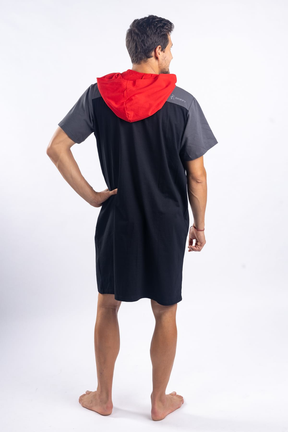 Black Red Men's Nightgown