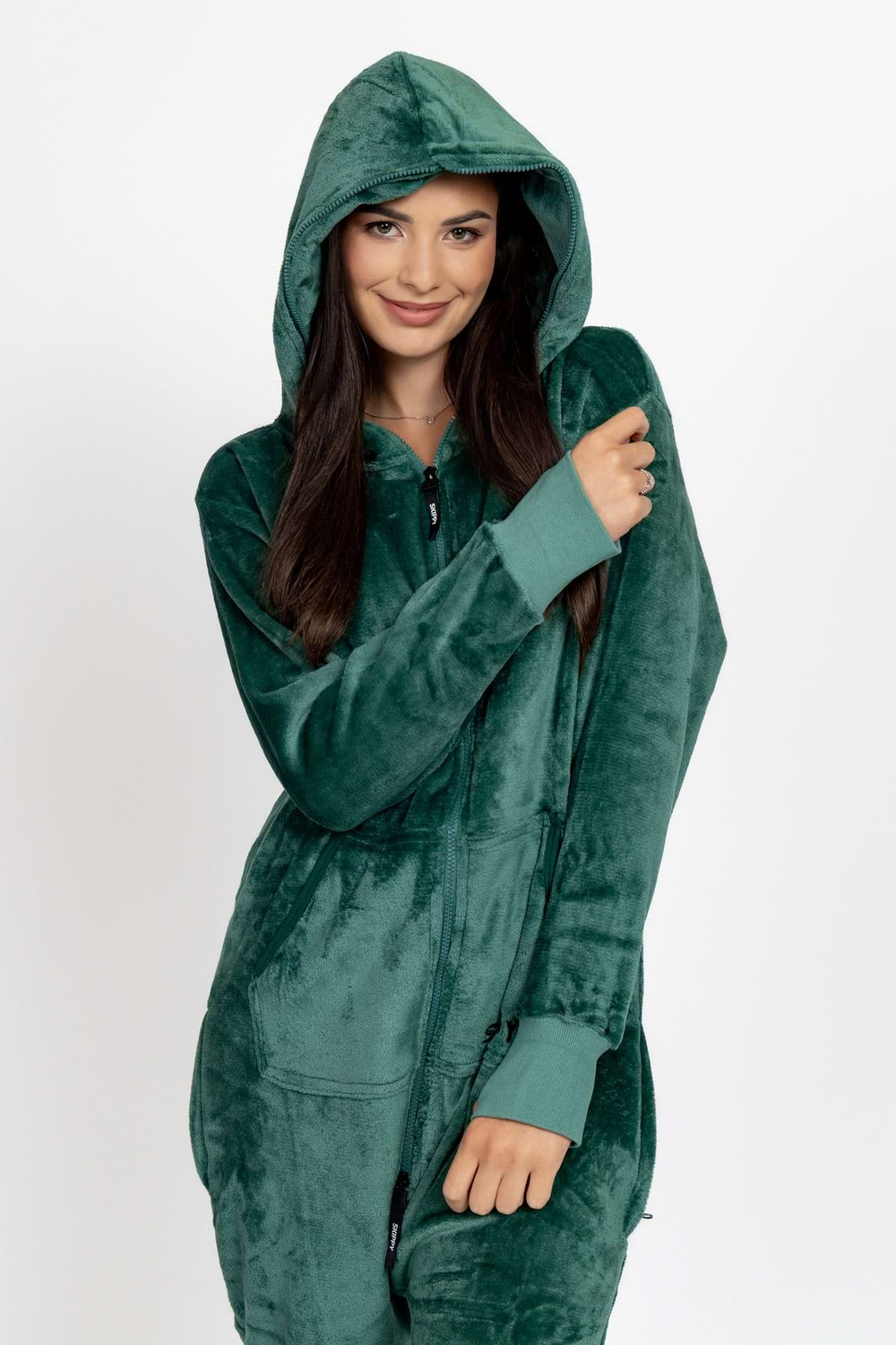Dark Green Velour Onesie