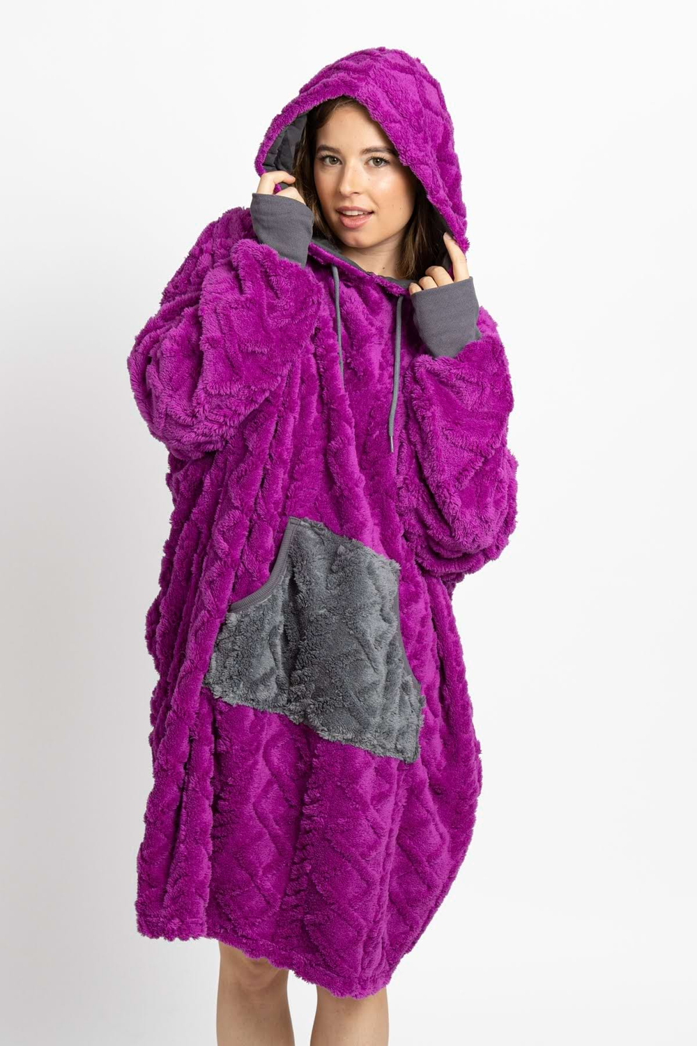 Plum Grey Blanket Hoodie