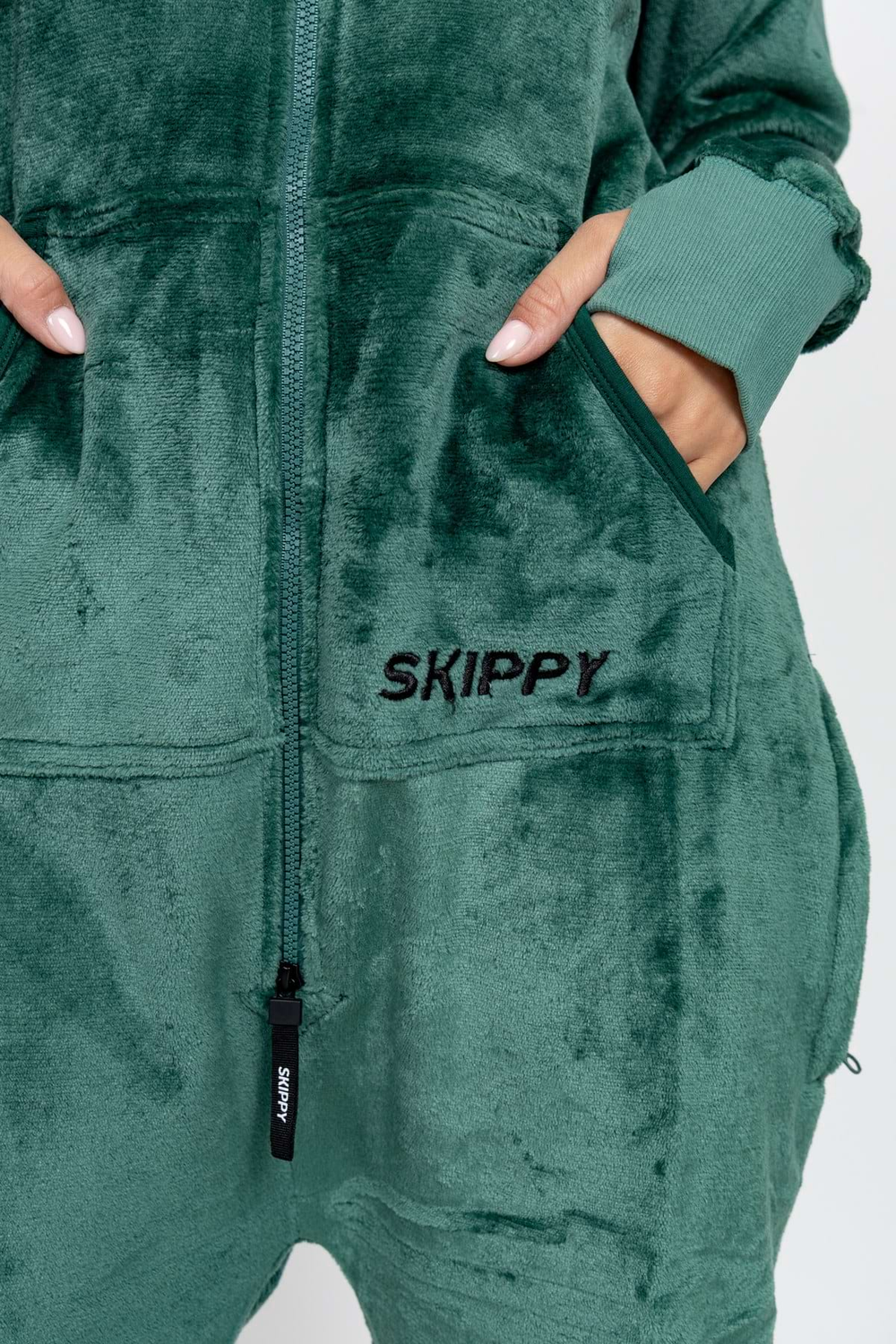 Dark Green Velour Onesie