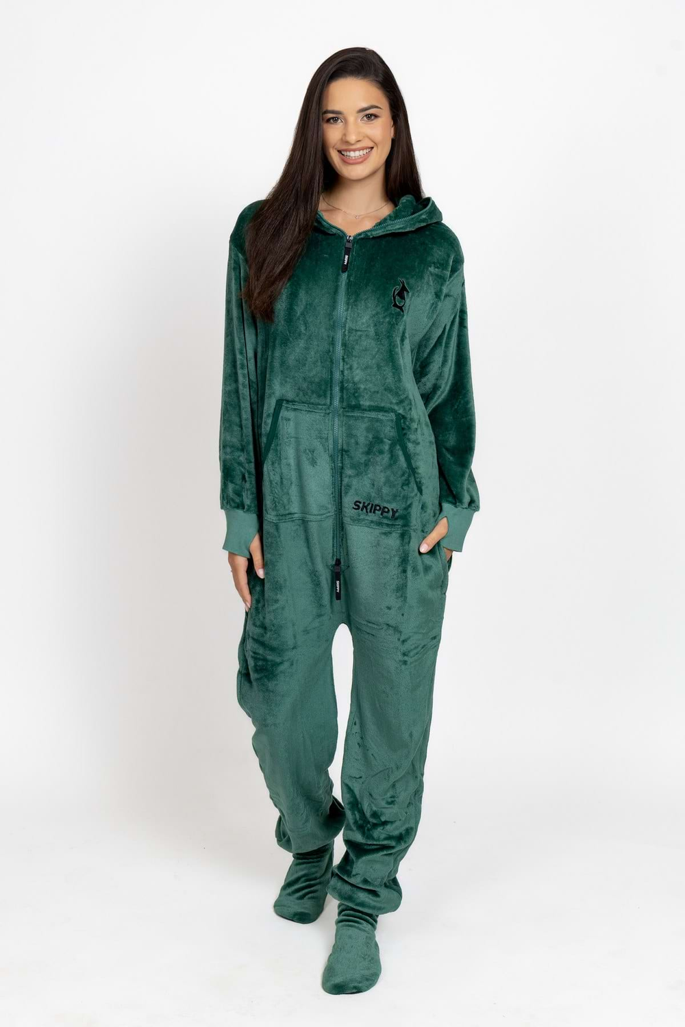Dark Green Velour Onesie