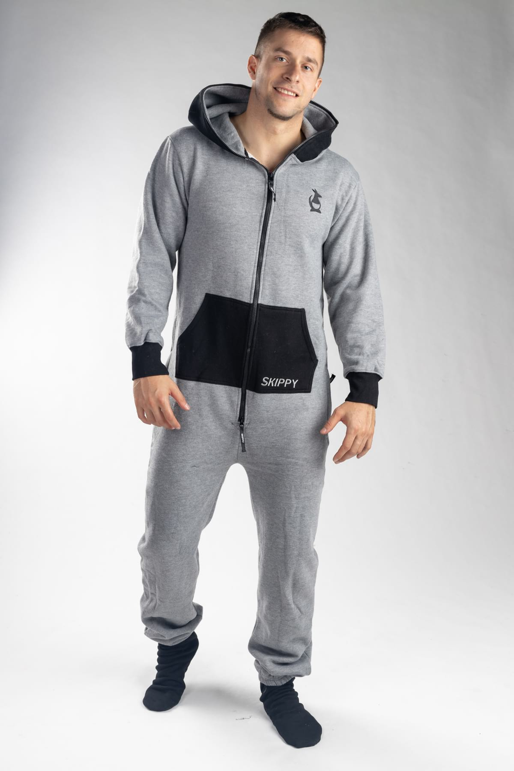 Ash Grey Black Onesie