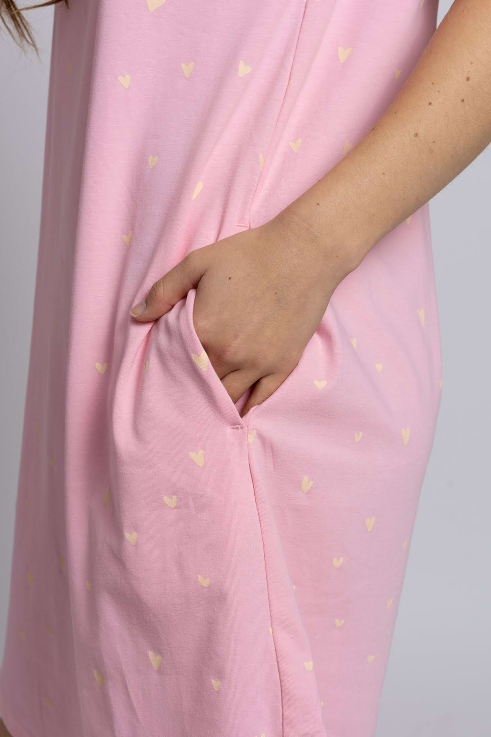 Light Pink Hearts Women's Nightgown