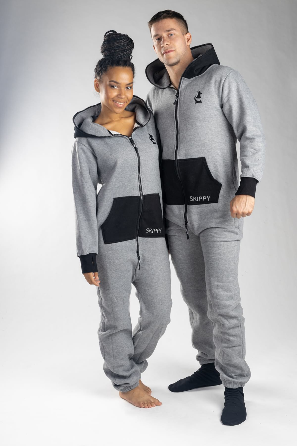 Ash Grey Black Onesie