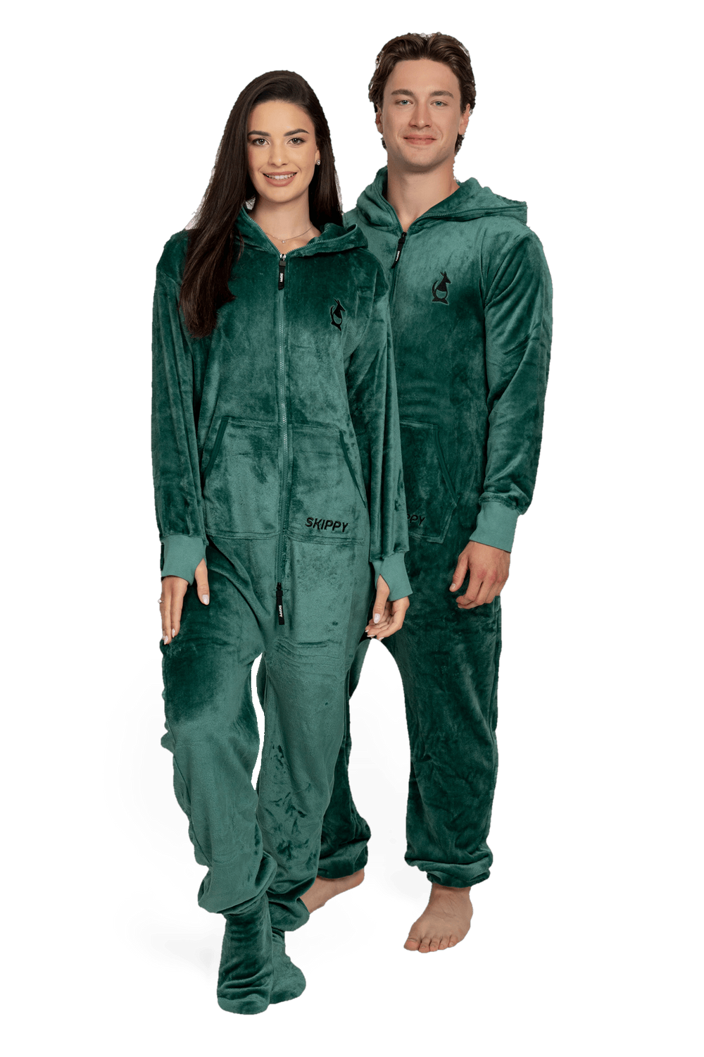 Dark Green Velour Onesie