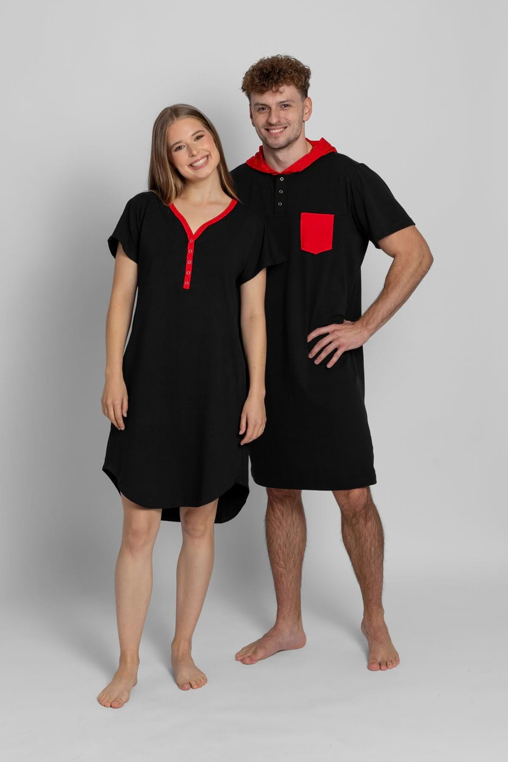 Black Red Women's Nightgown