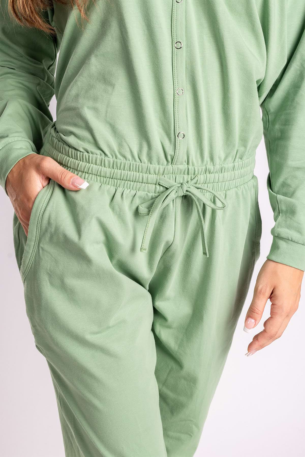 Dusty Green Ladies Pyjama Overall