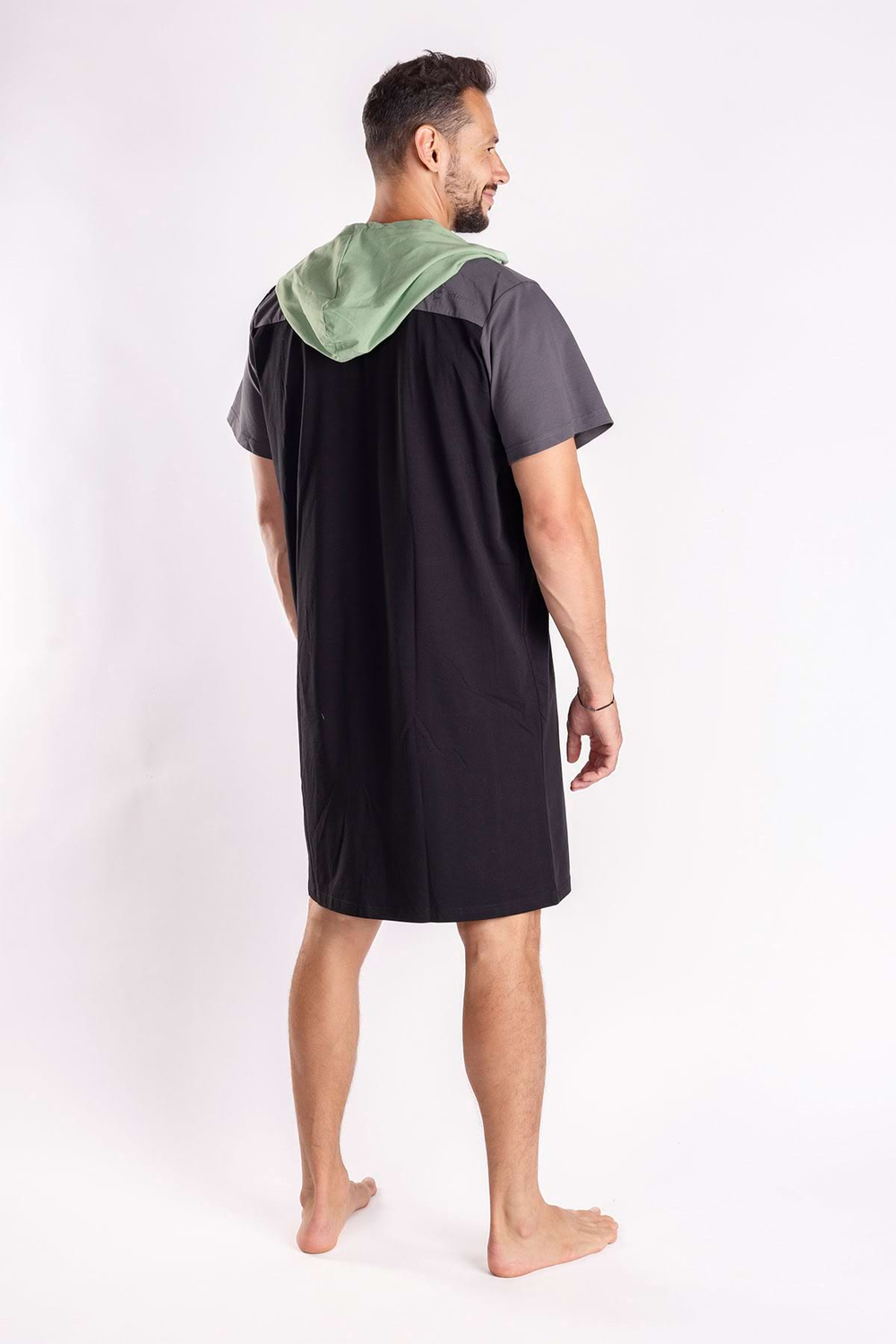 Black Green Men's Nightgown