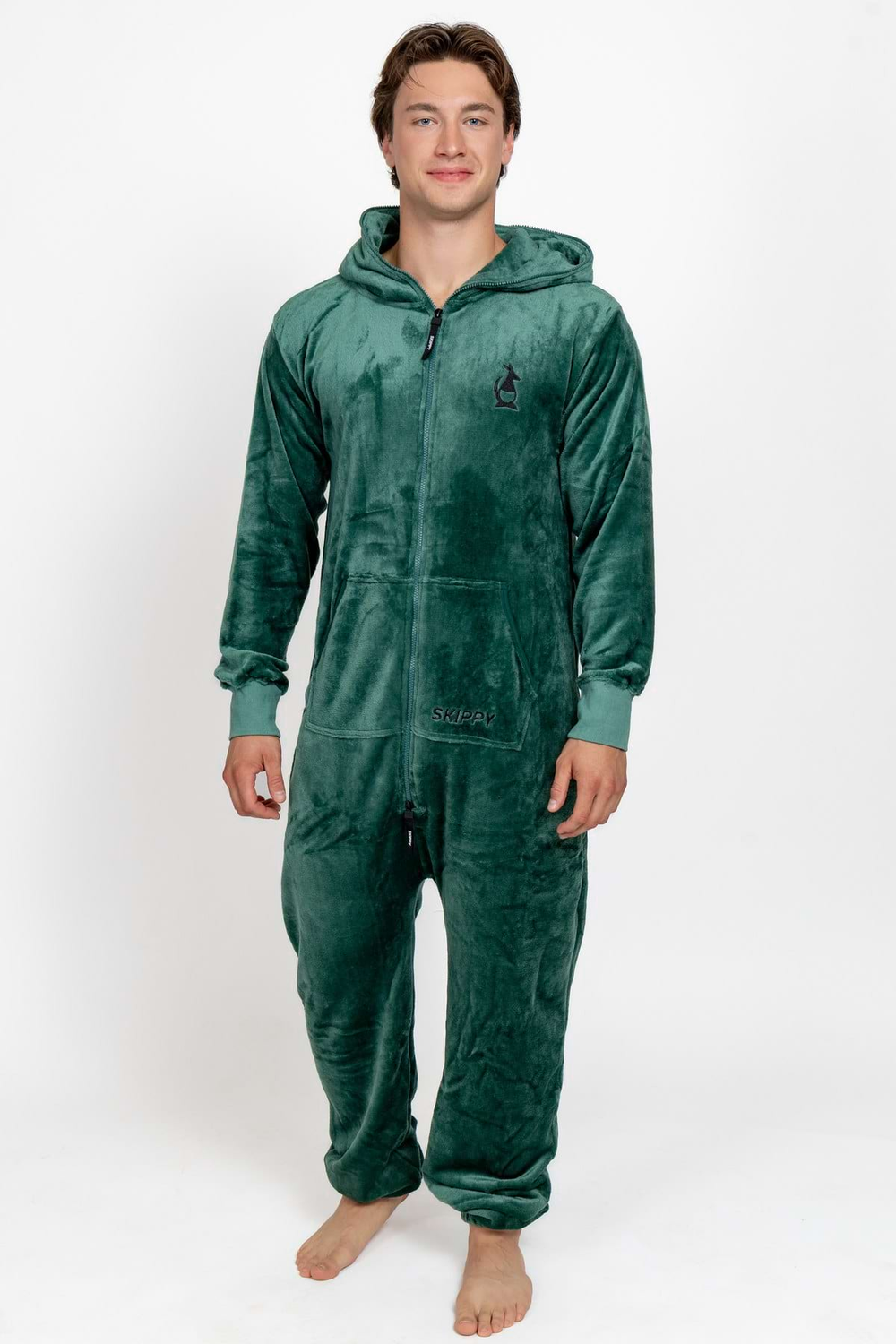 Dark Green Velour Onesie