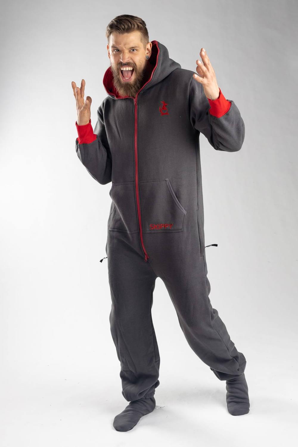 Grey Red Onesie