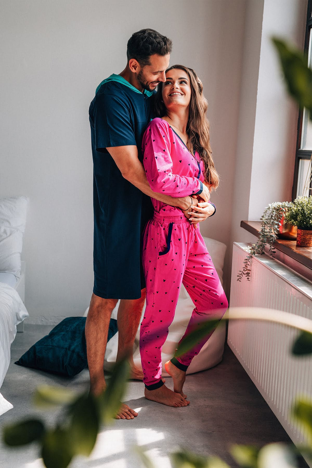 Fuchsia Hearts Ladies Pyjama Overall