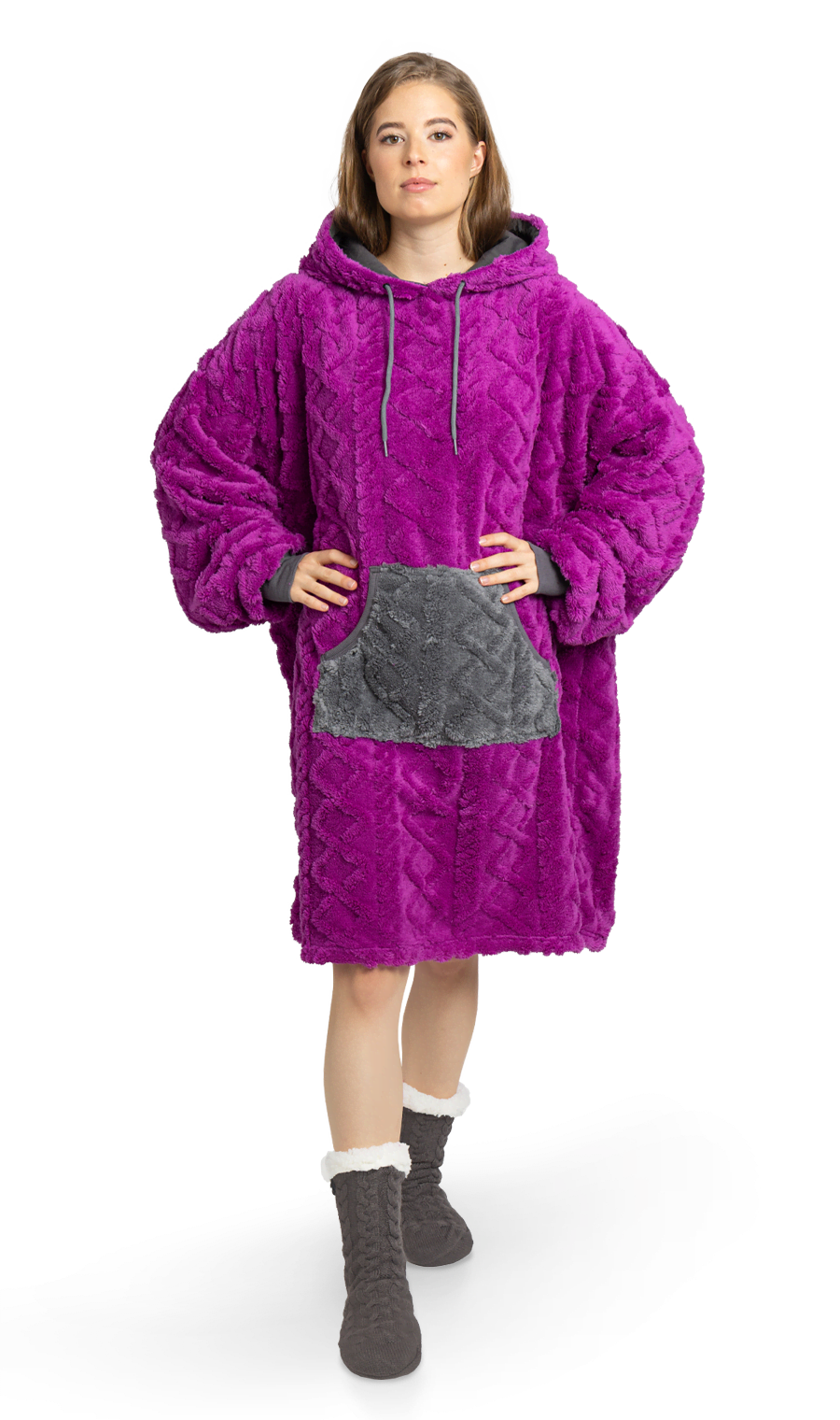 Plum Grey Blanket Hoodie