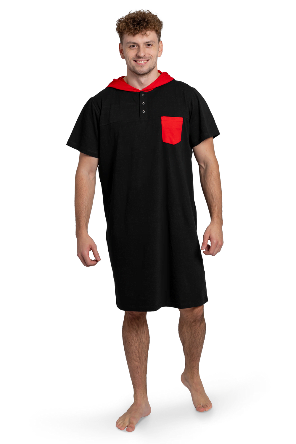 Black Red Men's Nightgown
