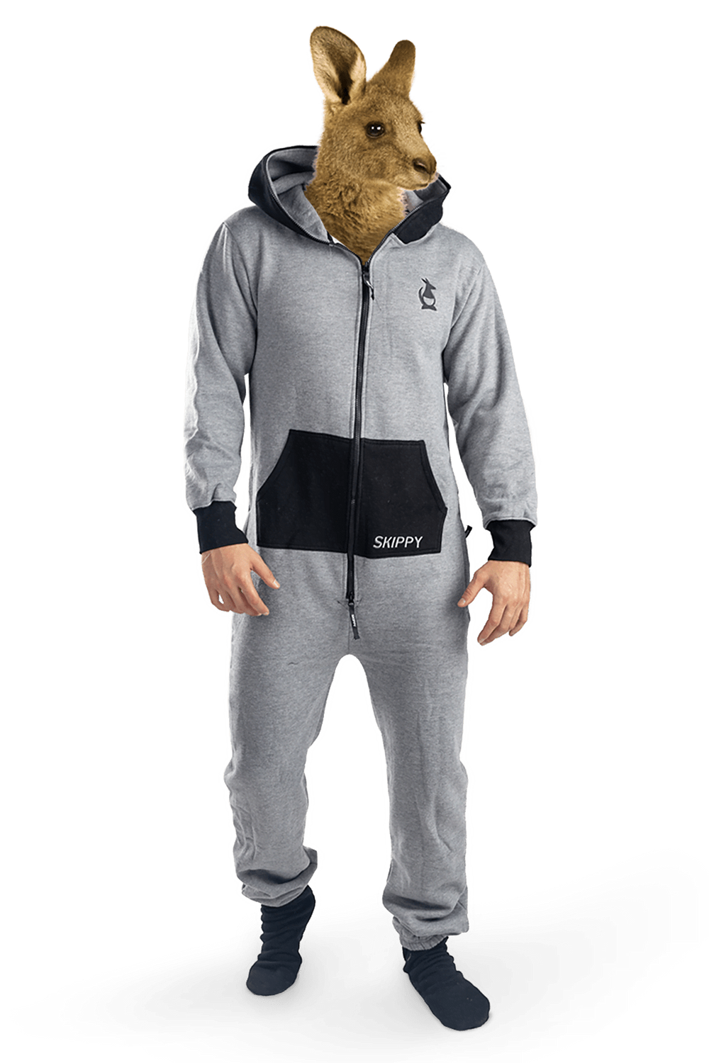 Ash Grey Black Onesie