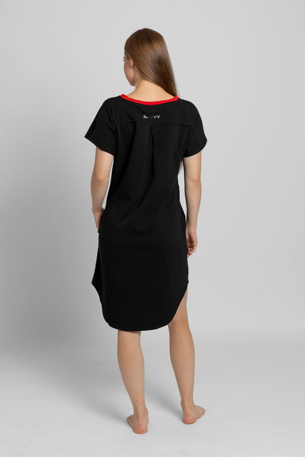 Black Red Women's Nightgown