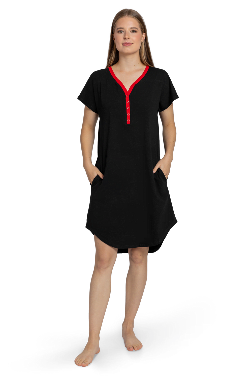 Black Red Women's Nightgown