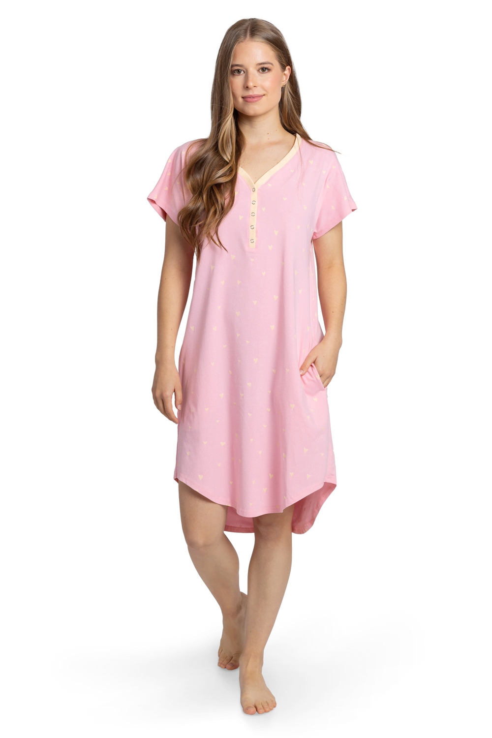 Light Pink Hearts Women's Nightgown