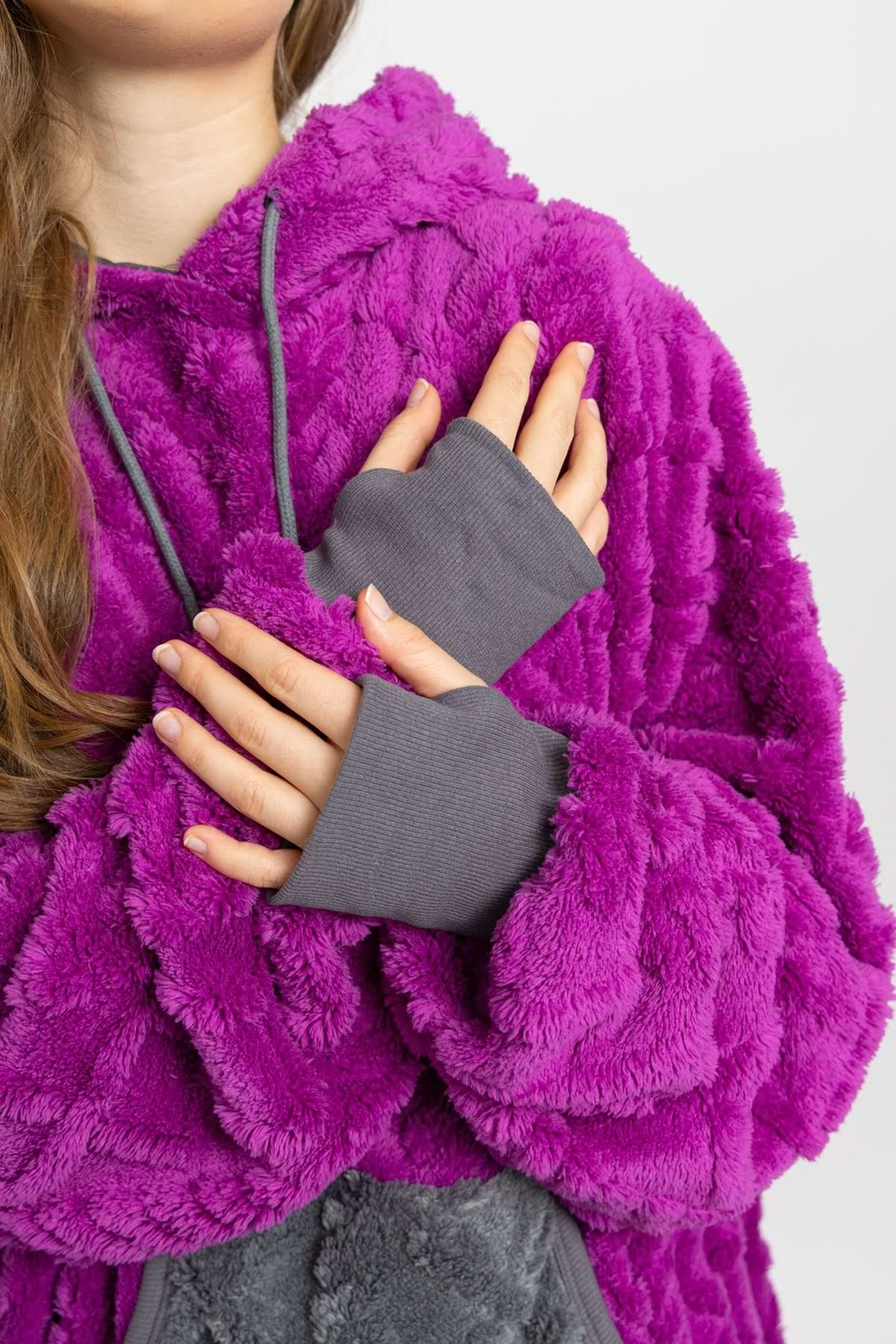 Plum Grey Blanket Hoodie