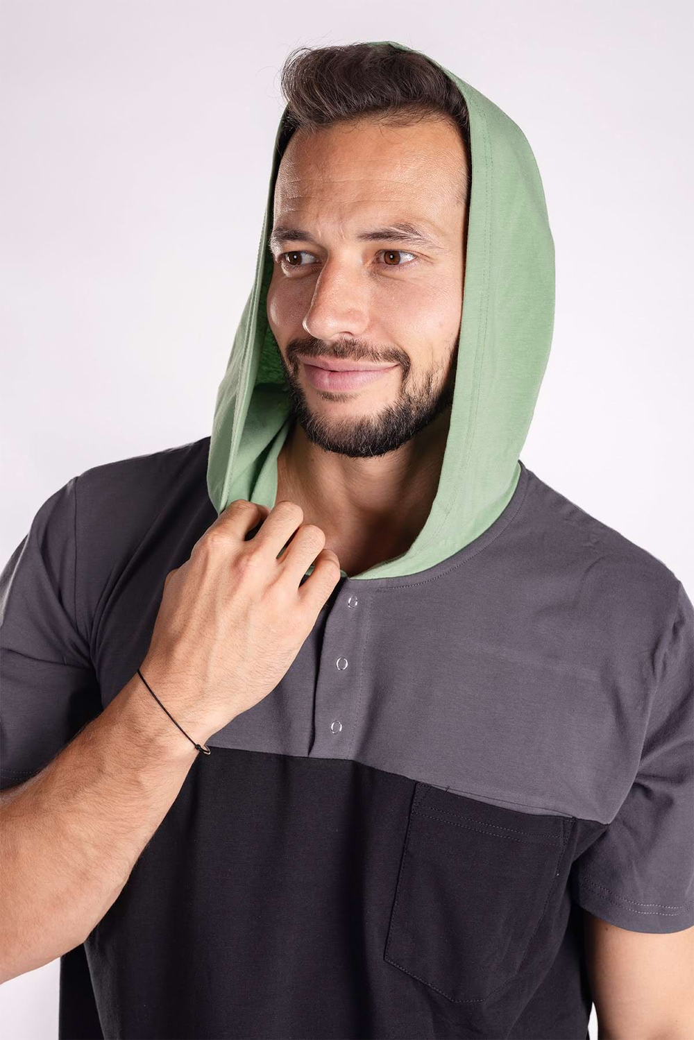 Black Green Men's Nightgown