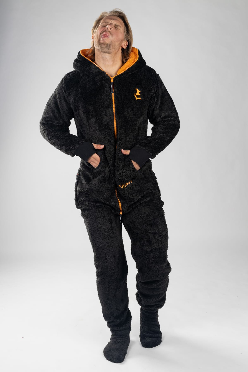 Black Orange Teddy Onesie