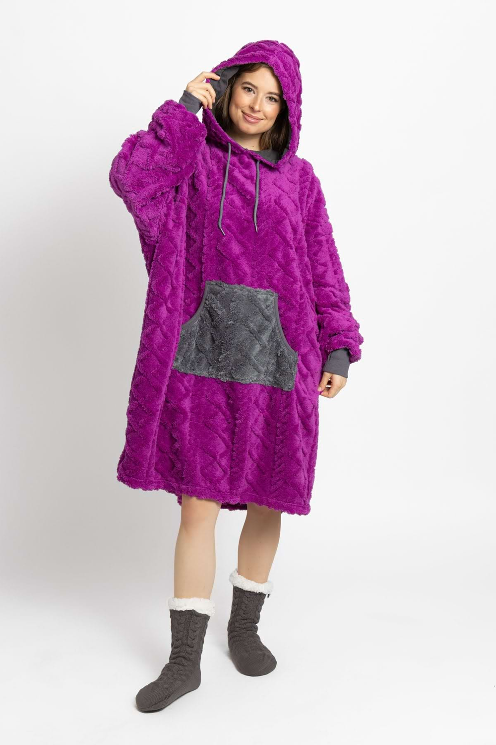 Plum Grey Blanket Hoodie