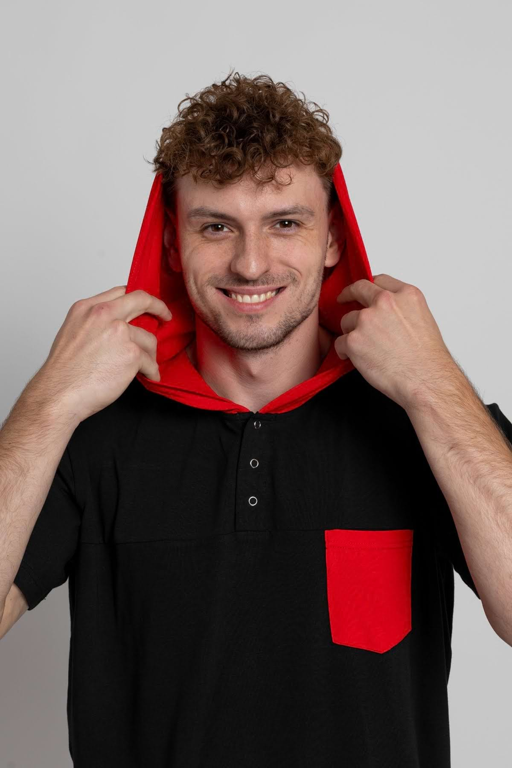 Black Red Men's Nightgown