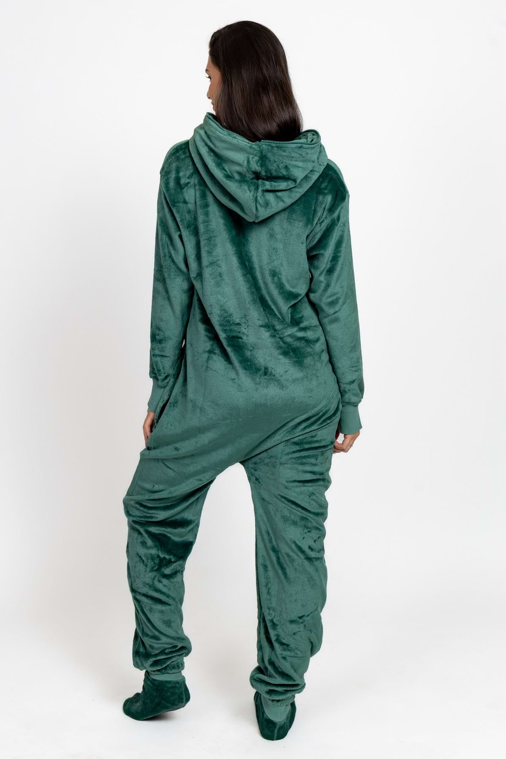 Dark Green Velour Onesie