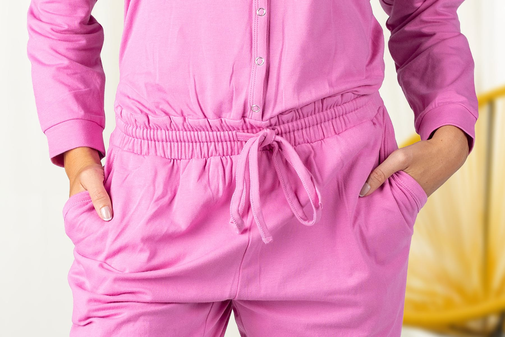 Rose Pink Ladies Pyjama Overall