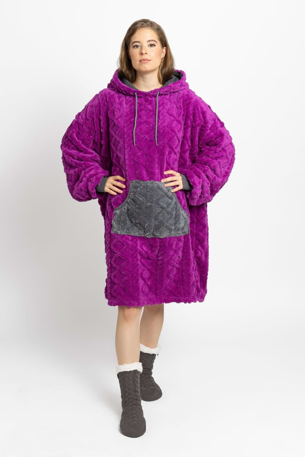 Plum Grey Blanket Hoodie