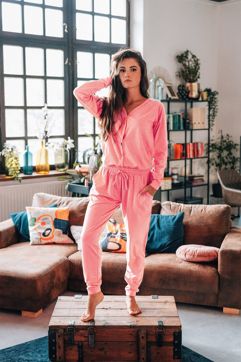 Dusty Rose Ladies Pyjama Overall