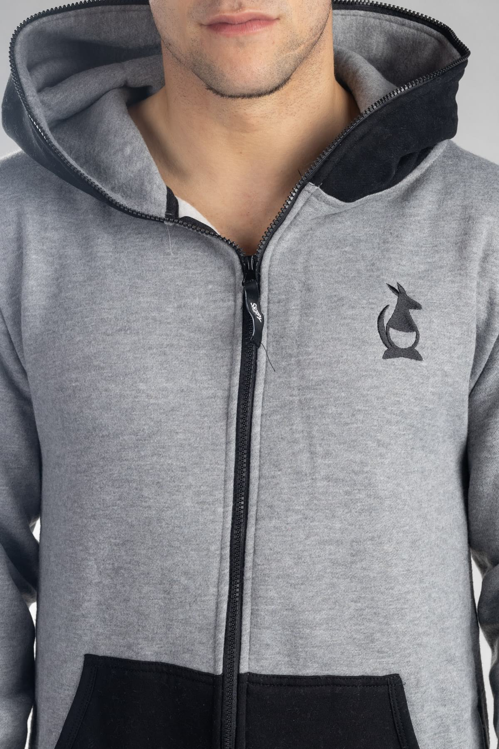 Ash Grey Black Onesie