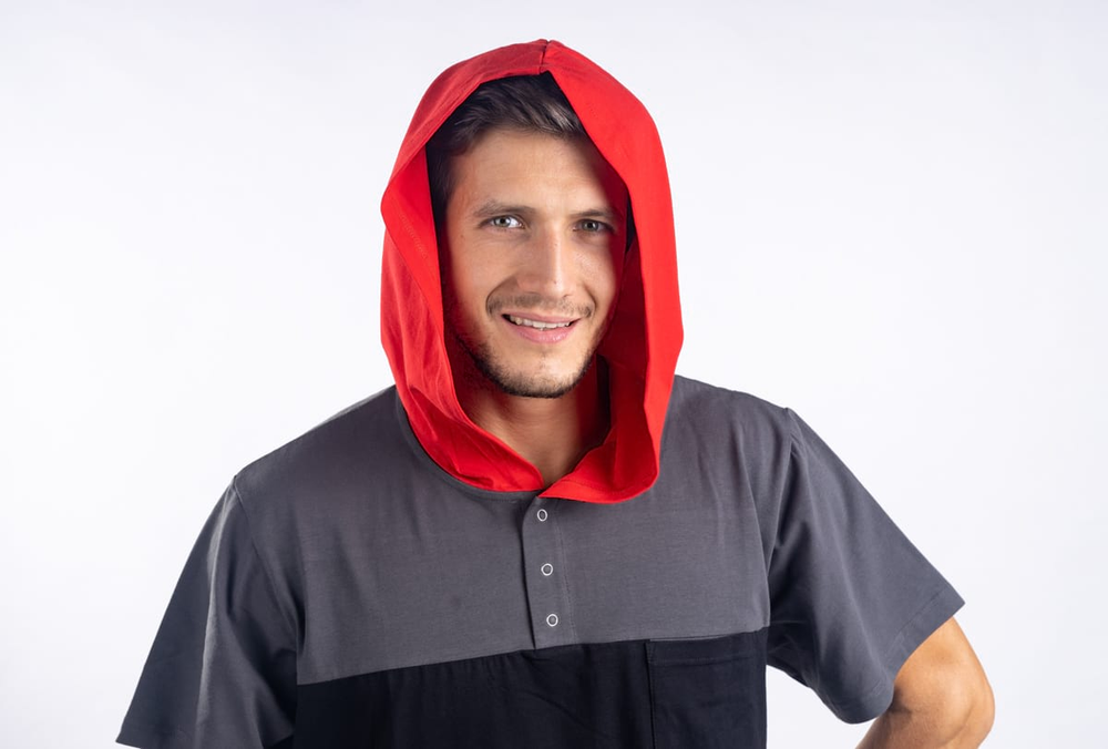Black Red Men's Nightgown