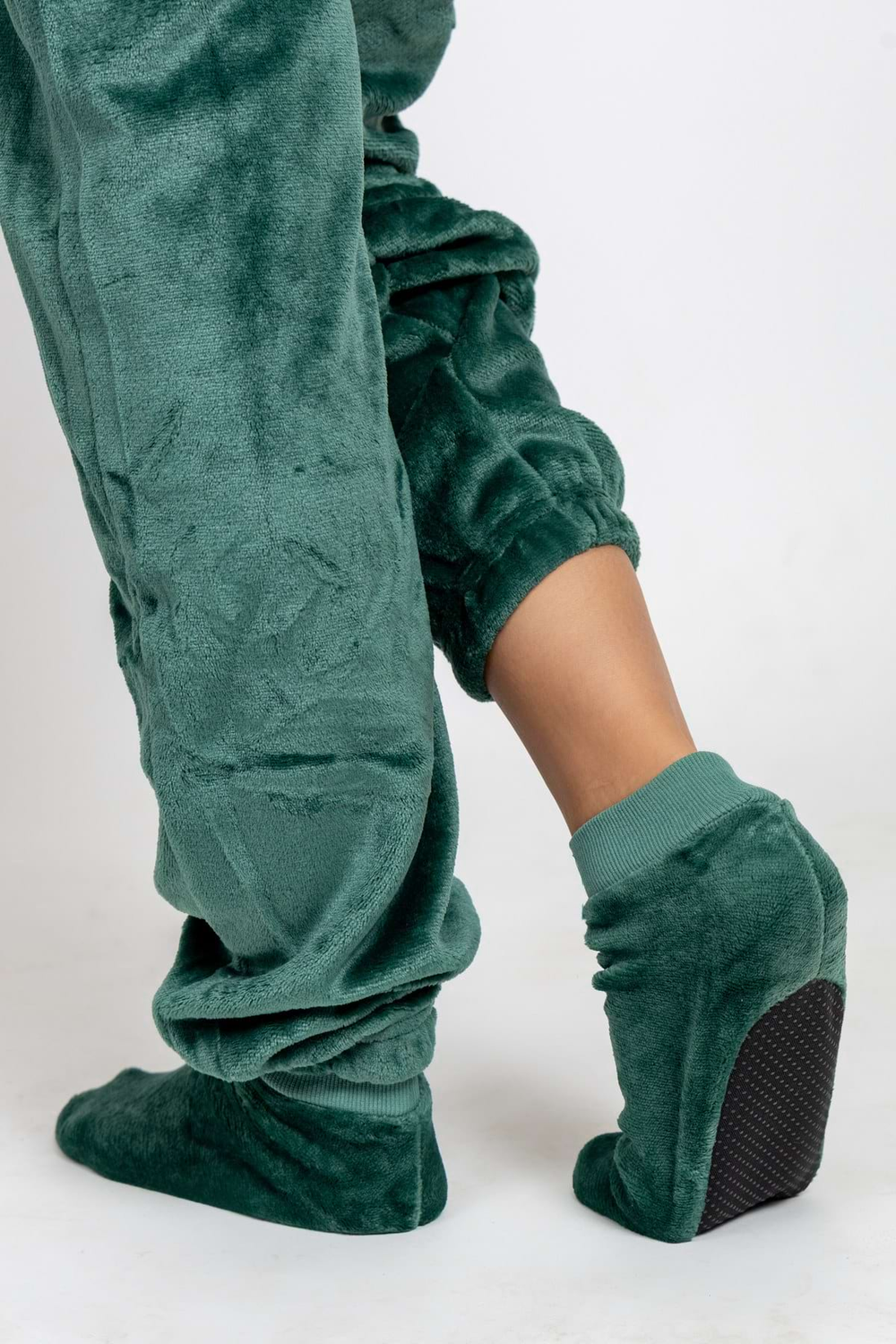 Dark Green Velour Onesie