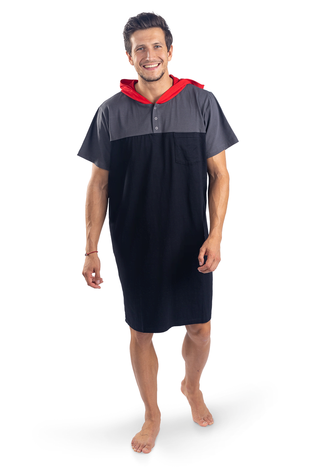 Black Red Men's Nightgown