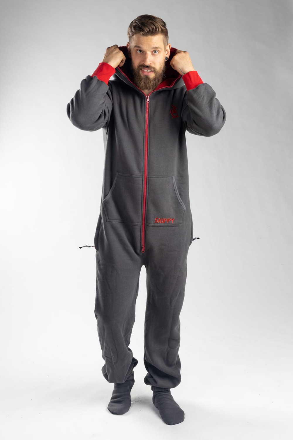 Grey Red Onesie
