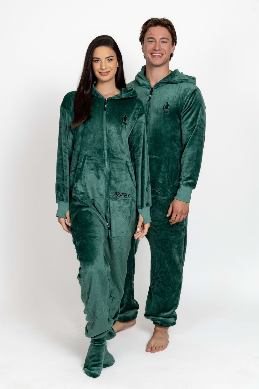 Dark Green Velour Onesie