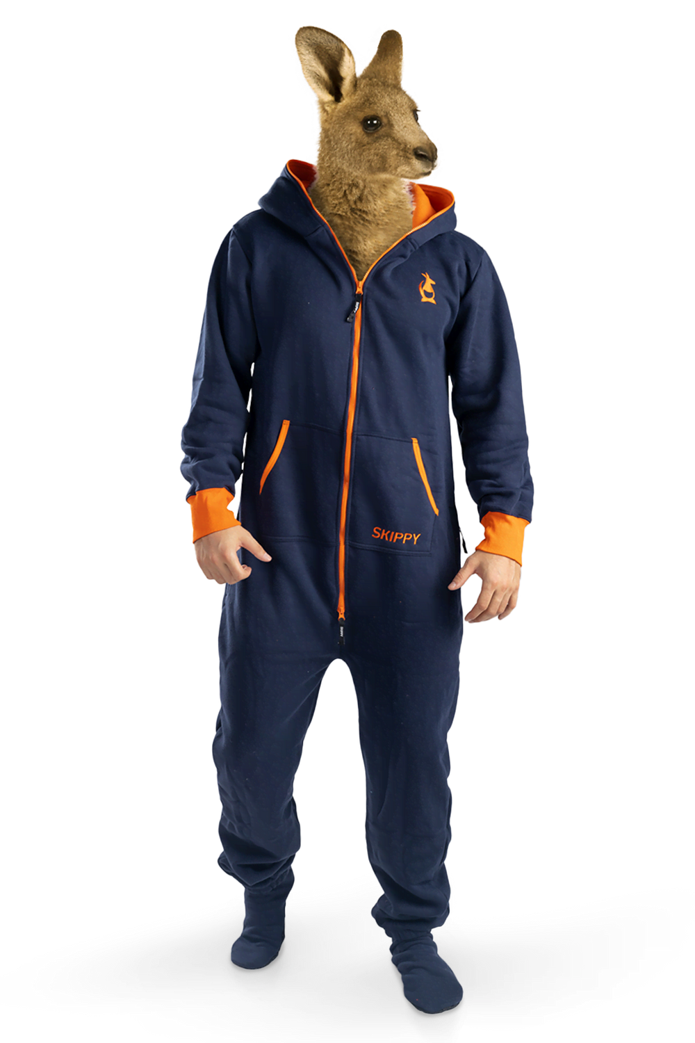 Navy Orange Onesie