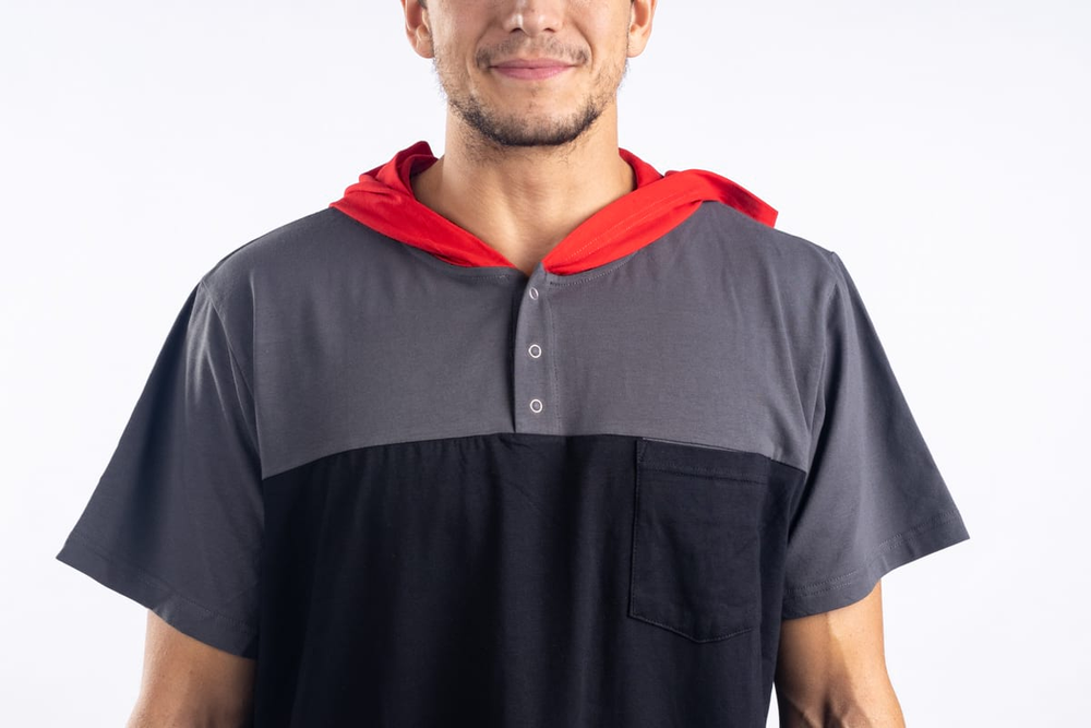 Black Red Men's Nightgown