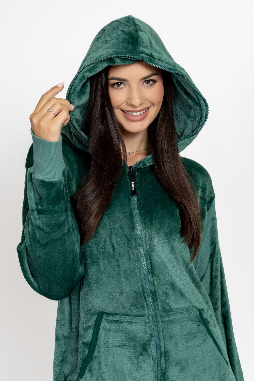 Dark Green Velour Onesie