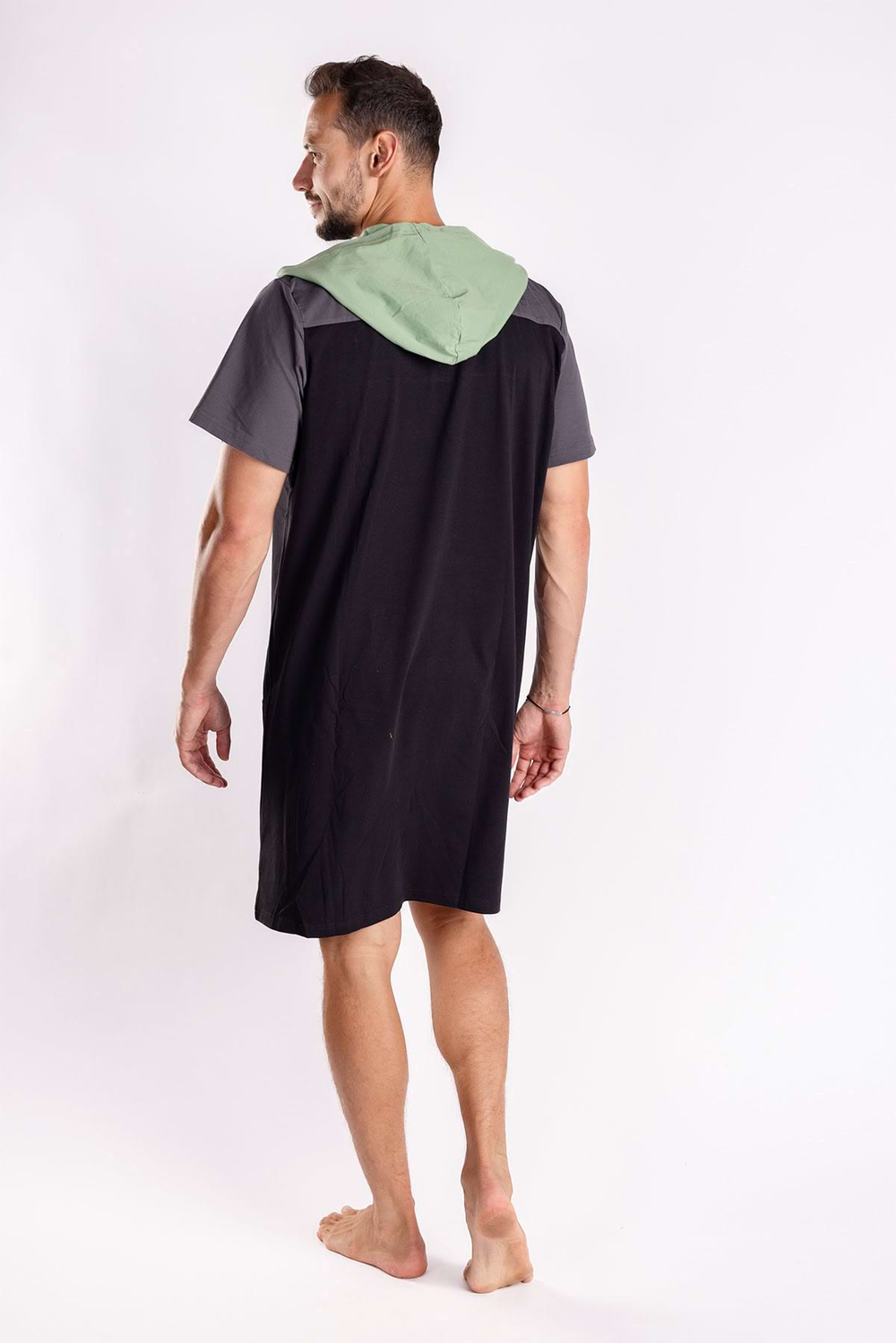 Black Green Men's Nightgown