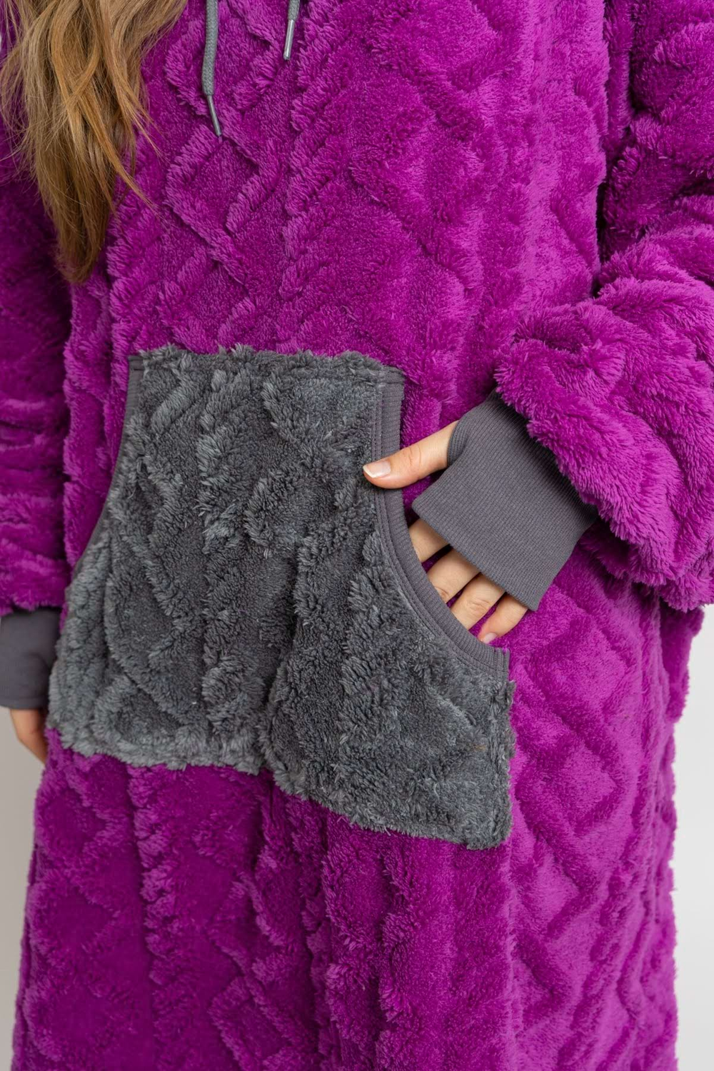 Plum Grey Blanket Hoodie