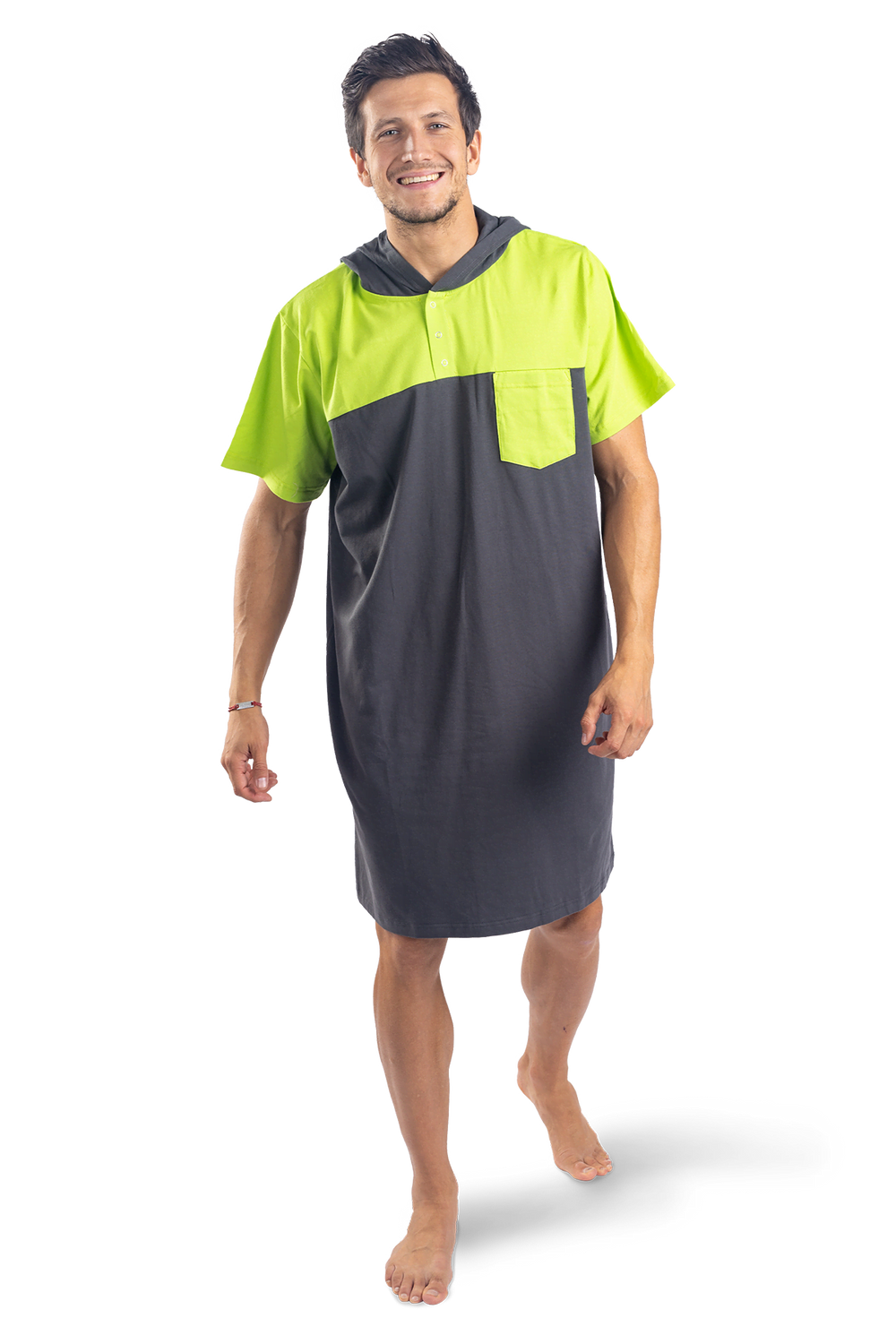 Grey Green Men's Nightgown