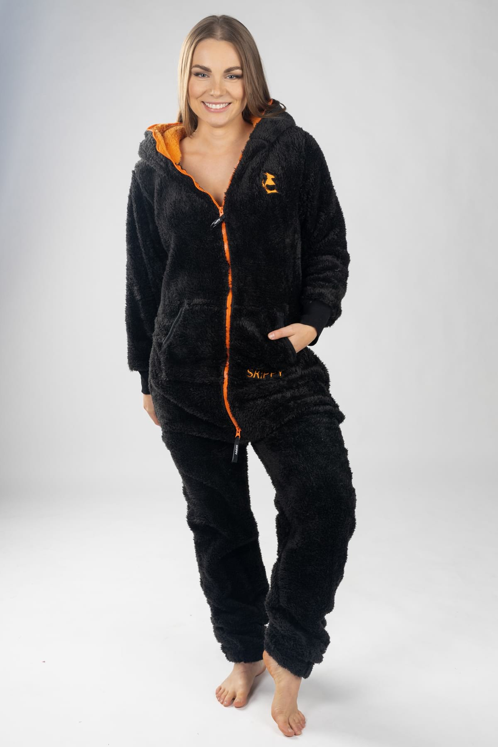 Black Orange Teddy Onesie