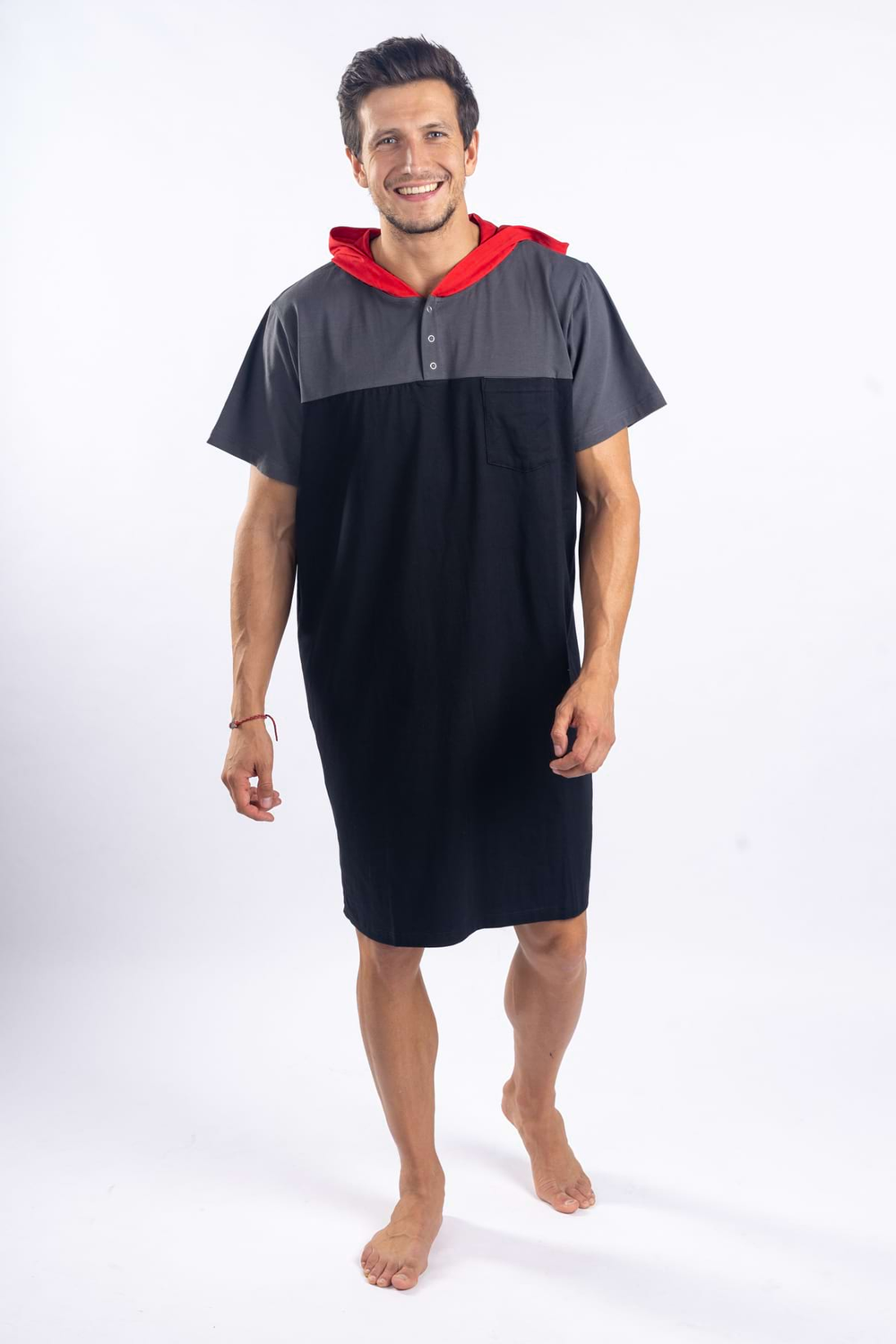 Black Red Men's Nightgown